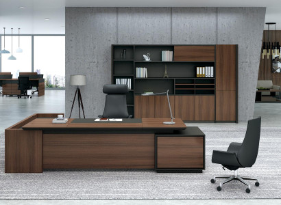 Ecktisch Schreibtisch + Schrank Regal Holz 2tlg. Set Büro Einrichtung